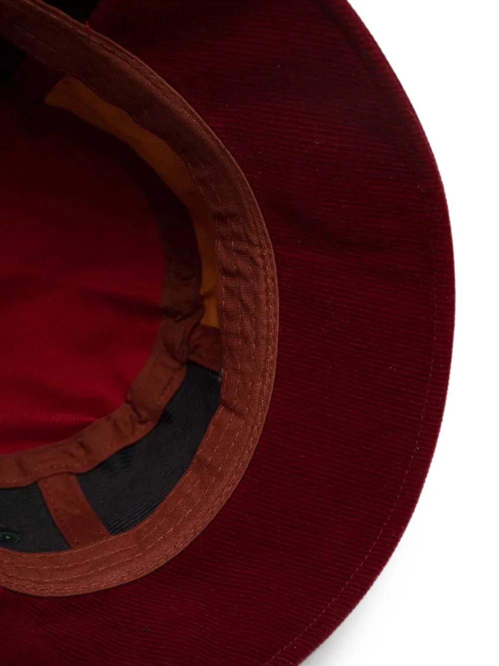 Kangol Ribfluwelen vissershoed met patchwork Rood