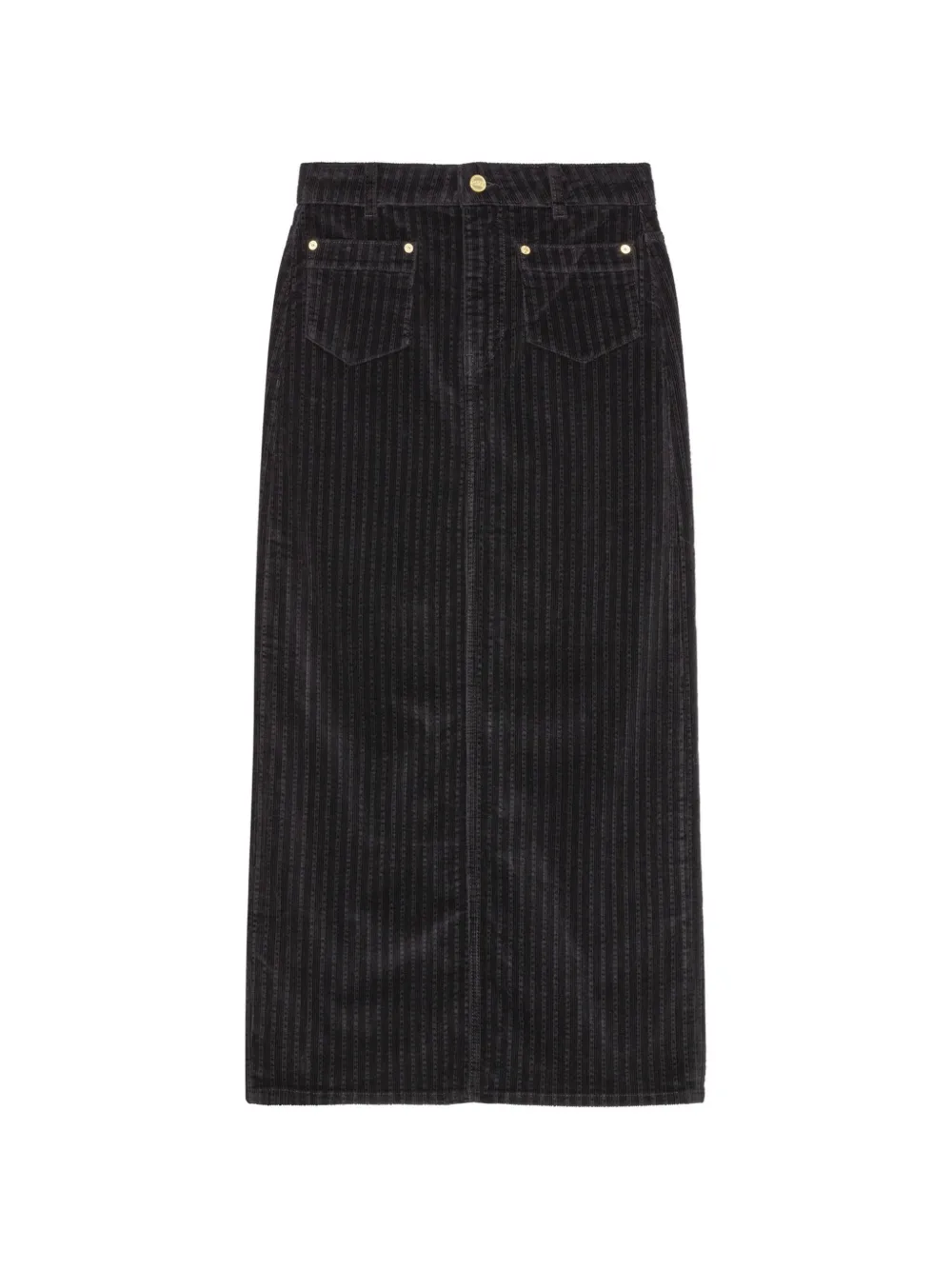 GANNI corduroy pocket maxi skirt - Black