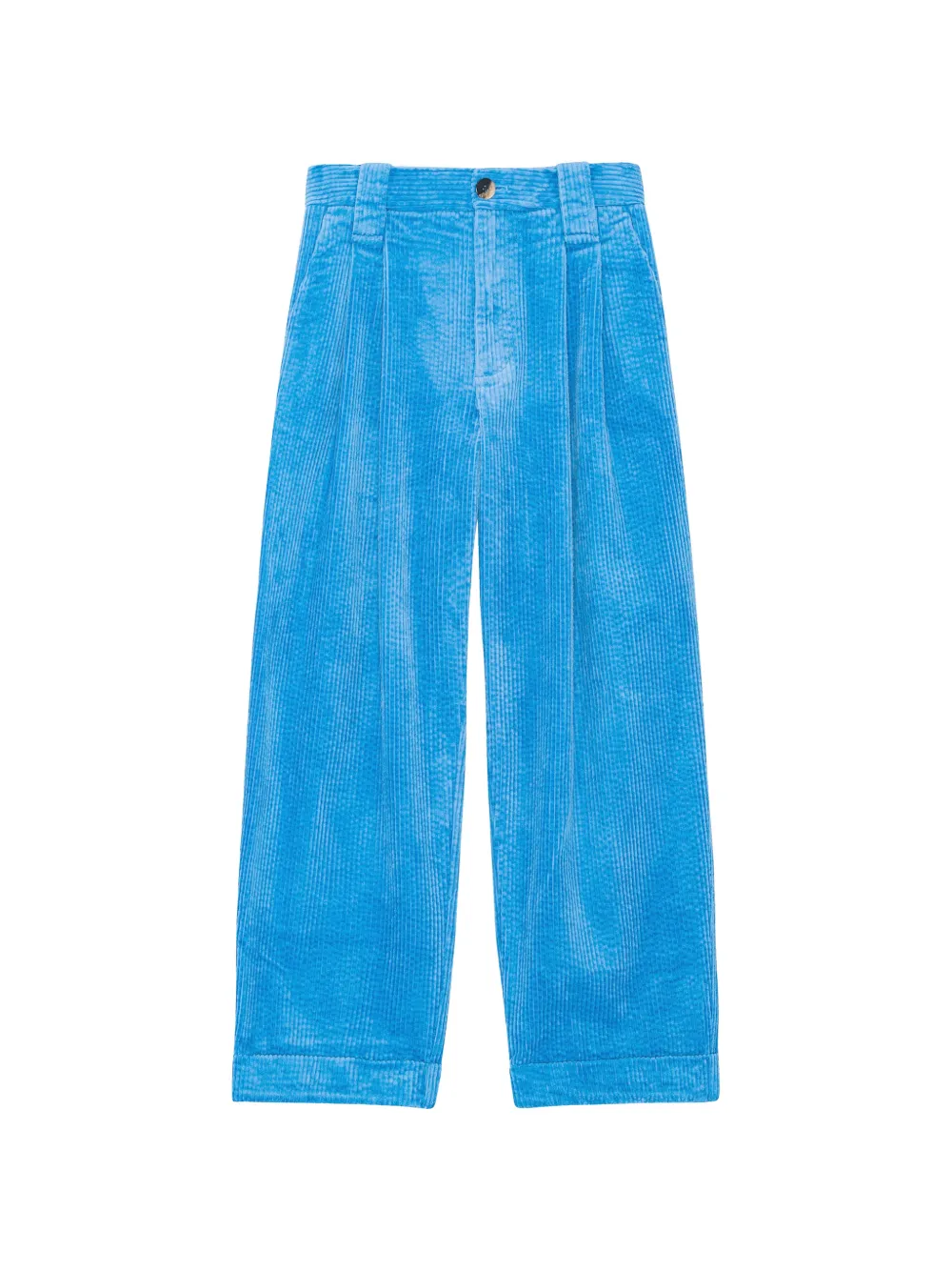 GANNI pleated corduroy trousers - Blue