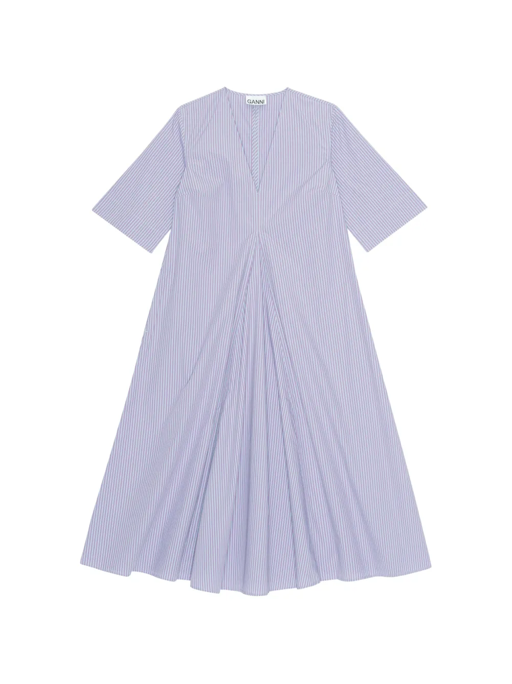 GANNI striped V-neck dress · 32