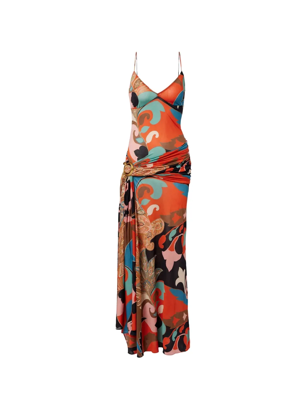 ETRO paisley-print gathered maxi dress - Blue