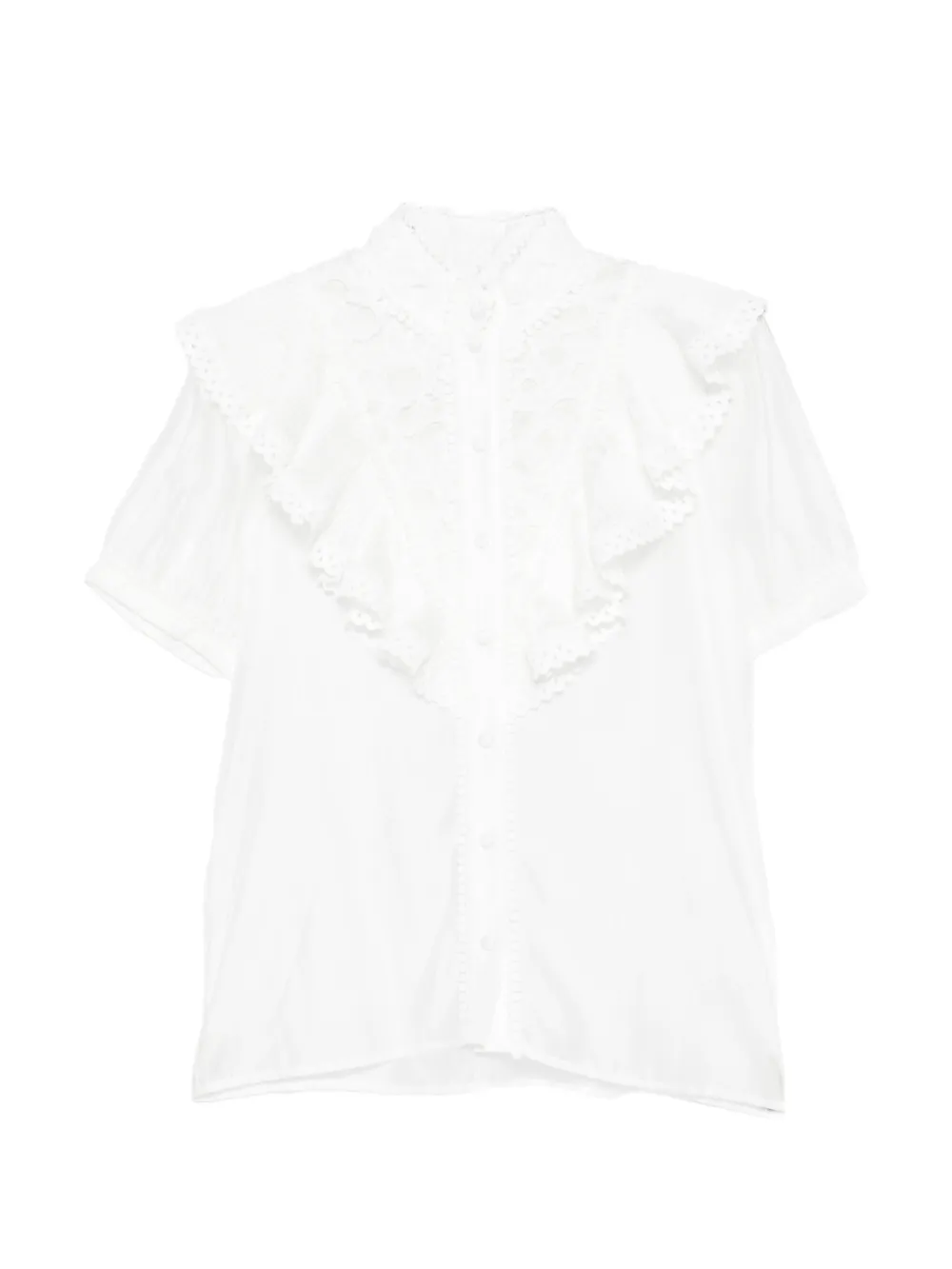 Cenere GB ruffled shirt - Bianco