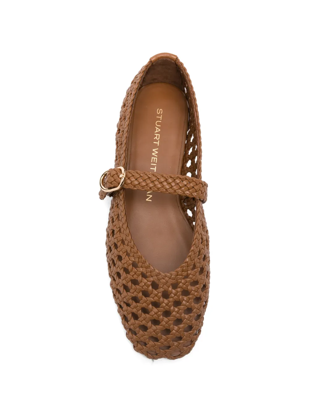 Stuart Weitzman Prim woven buckle ballet flats Bruin