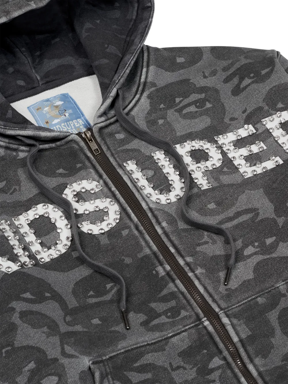 KidSuper Sweater met capuchon en camouflageprint Grijs
