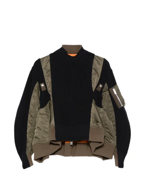 sacai panelled zip jacket