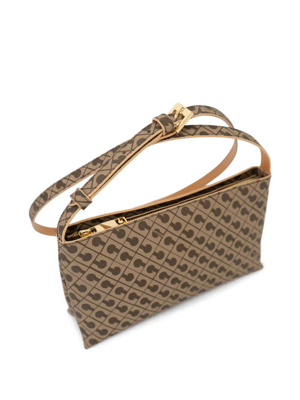  Gherardini Medium Half Moon Leather Shoulder Bag - Neutrals 