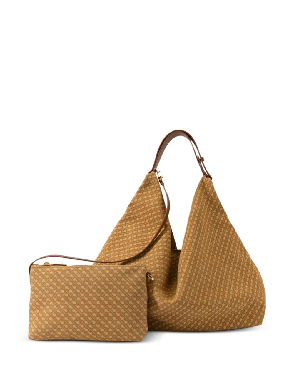 Gherardini patterned top-handle shoulder bag - Toni neutri