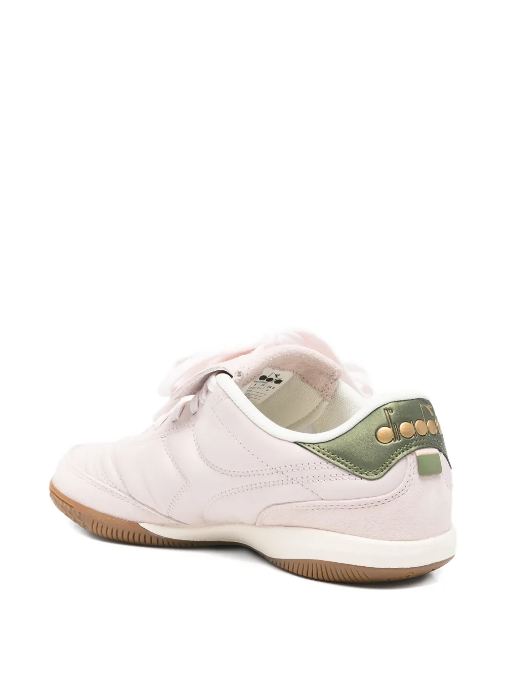 Diadora logo-embroidered leather sneakers Roze