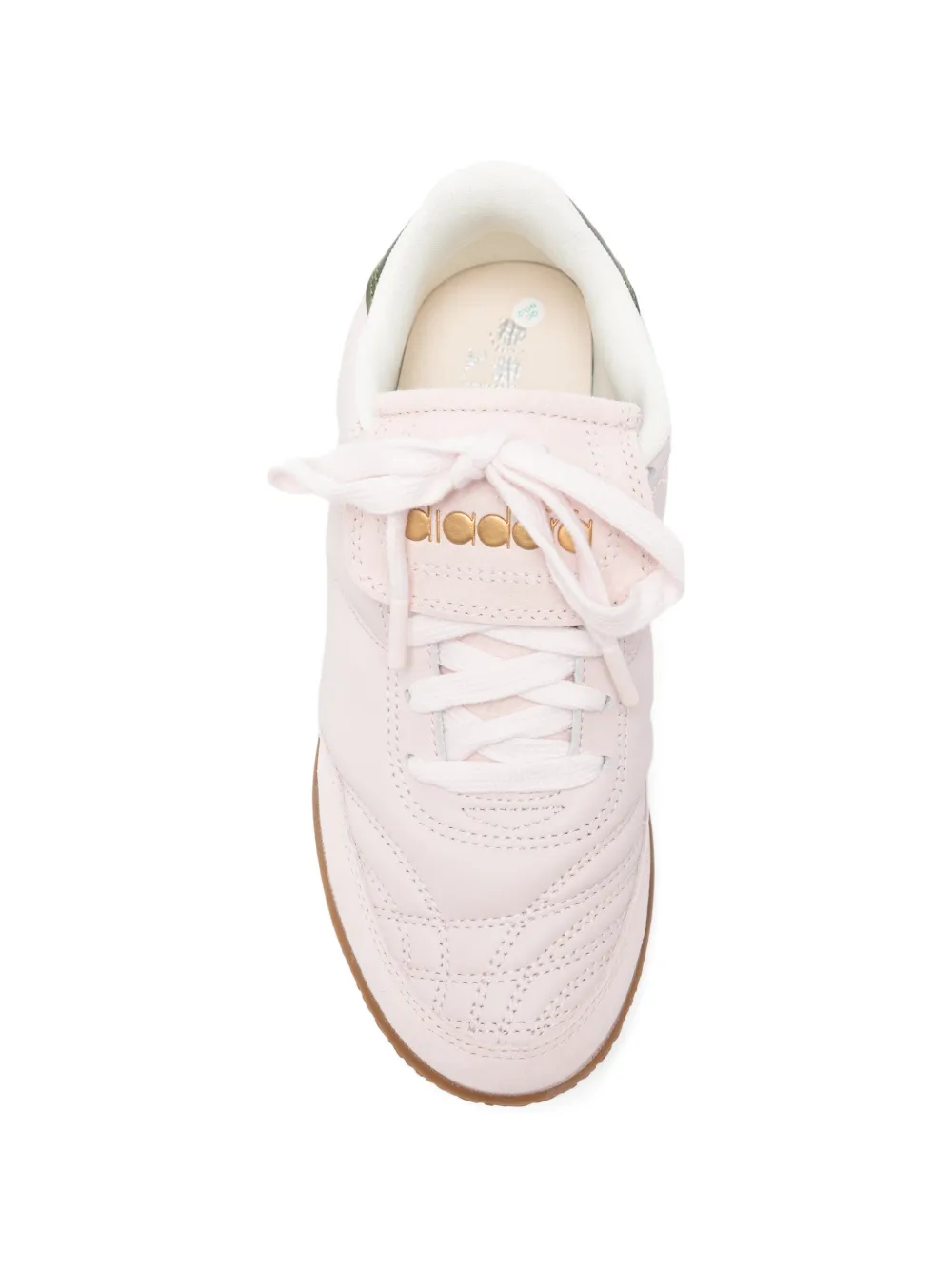 Diadora logo-embroidered leather sneakers Roze