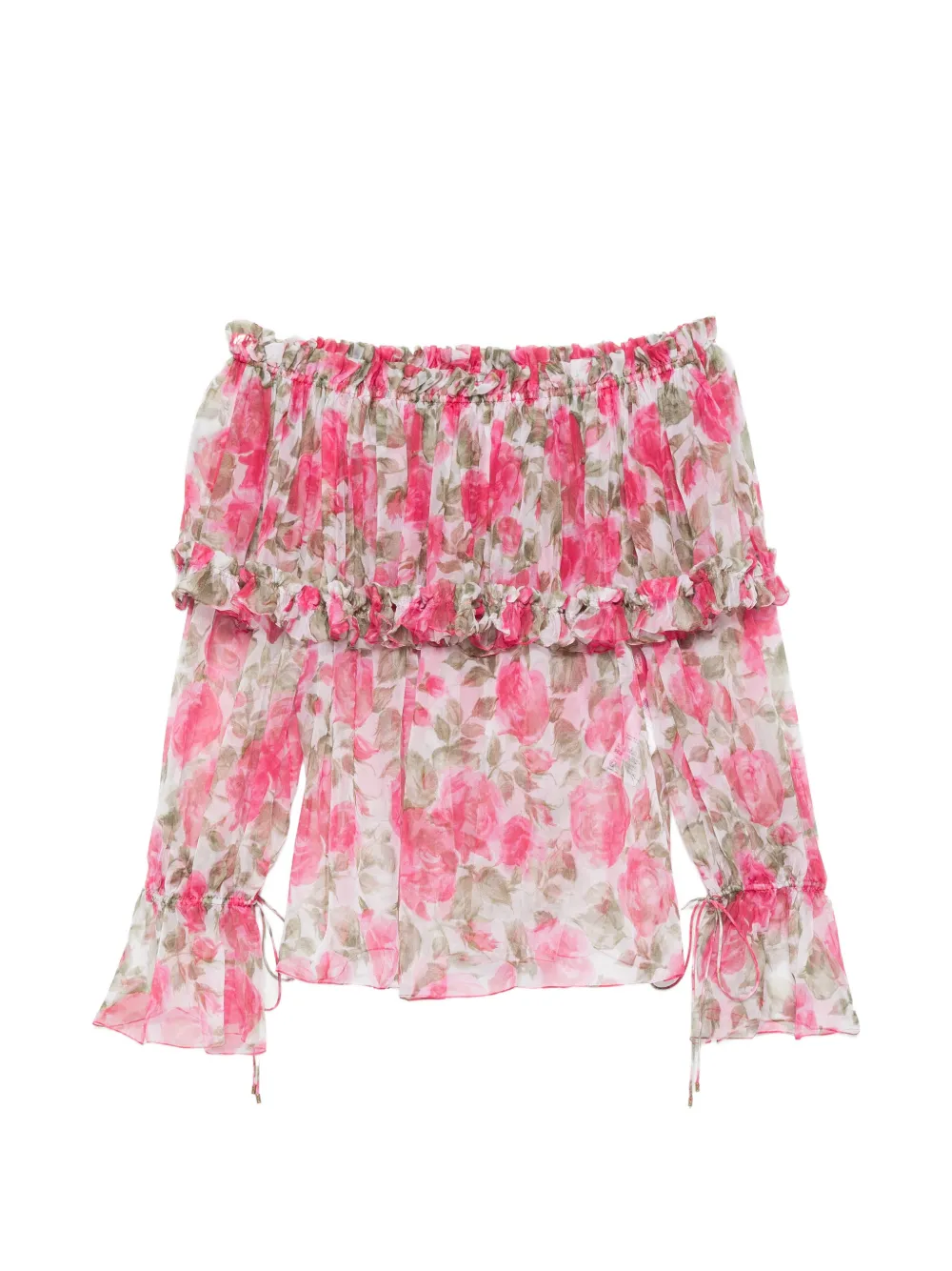 Chloé Blusa a fiori con ruches - Rosa