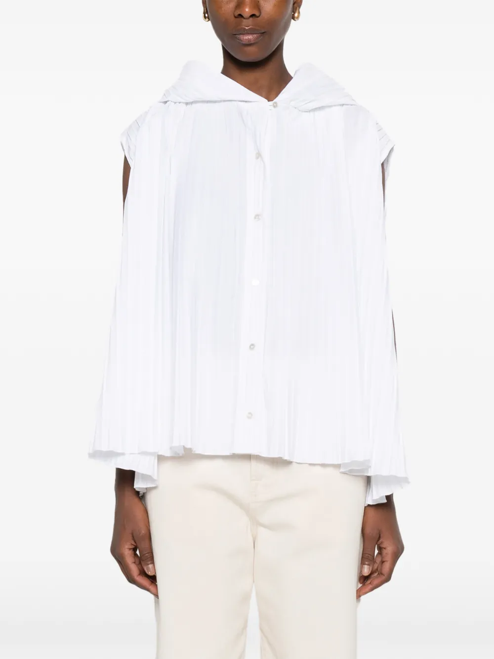  Barena Blusa Plisada - Blanco 
