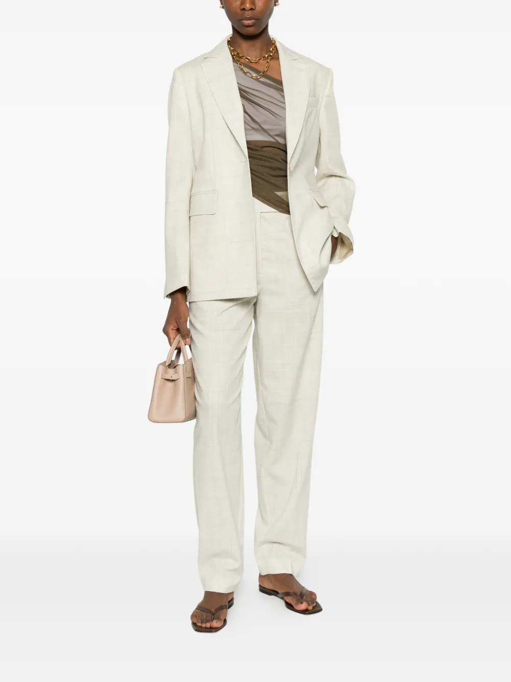 JOSEPH Zen straight broek met zak Beige