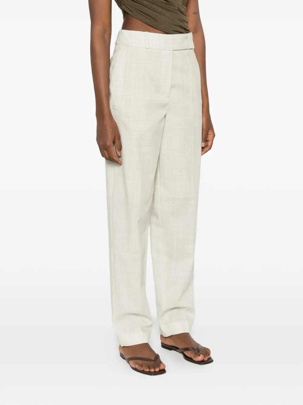 JOSEPH Zen straight broek met zak Beige