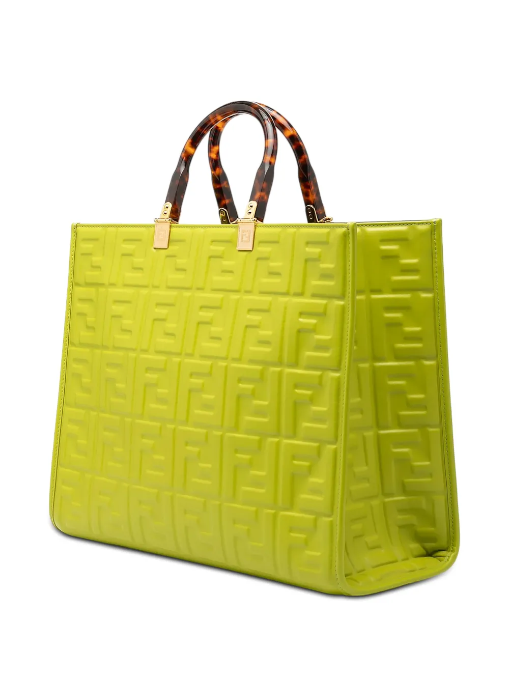  Fendi Pre-owned Bolso Shopper Sunshine Shopper Mediano De Piel En Relieve Con Motivo Zucca 2010-2025 - Verde 