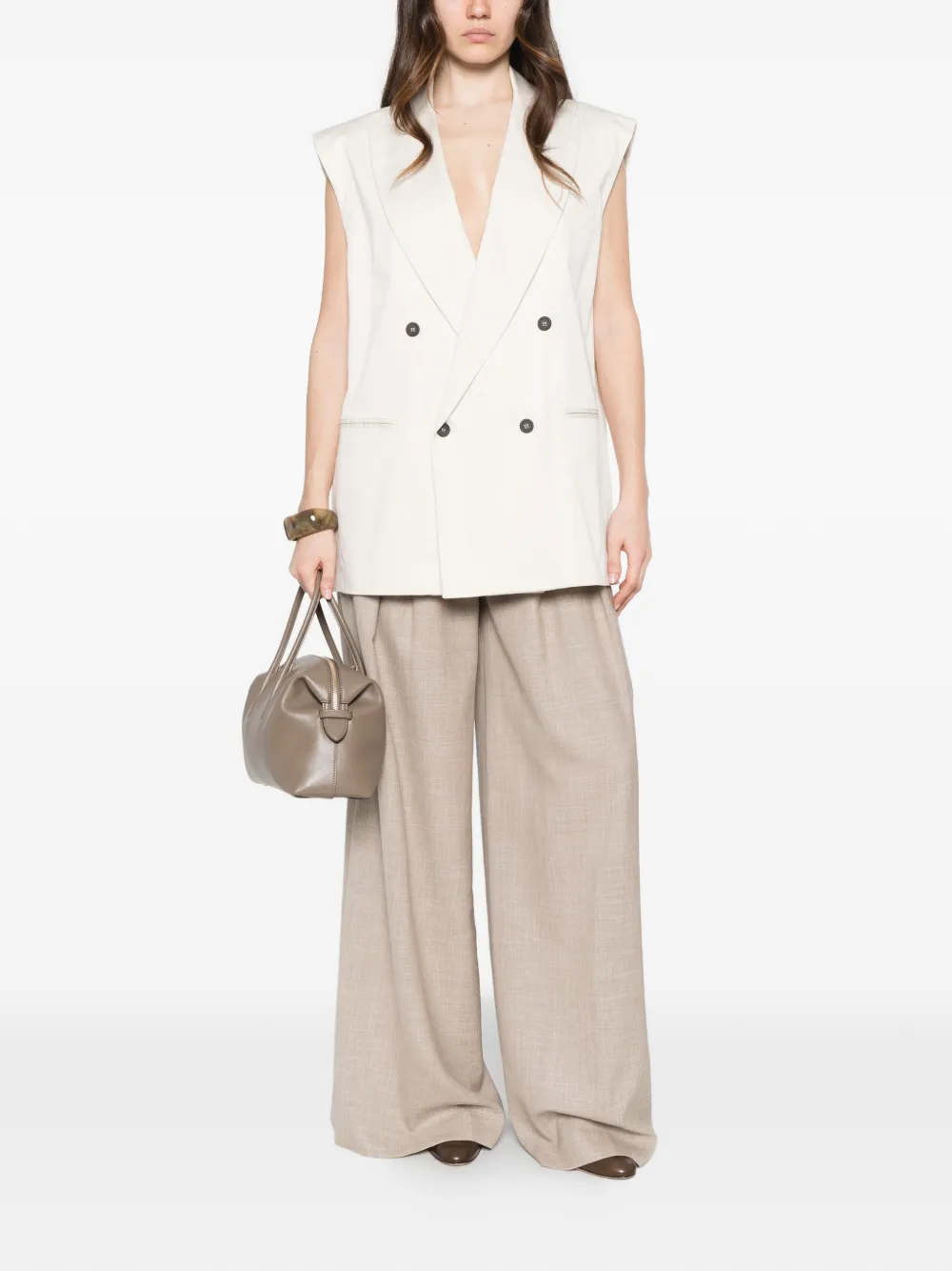 Berwich Nina geplooide broek Beige