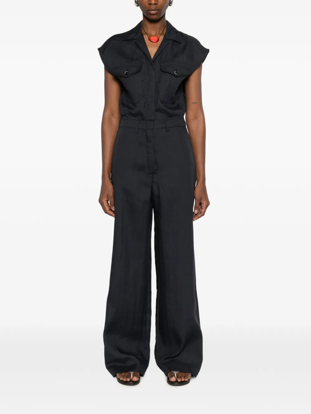Nine In The Morning Hana jumpsuit met knopen Blauw