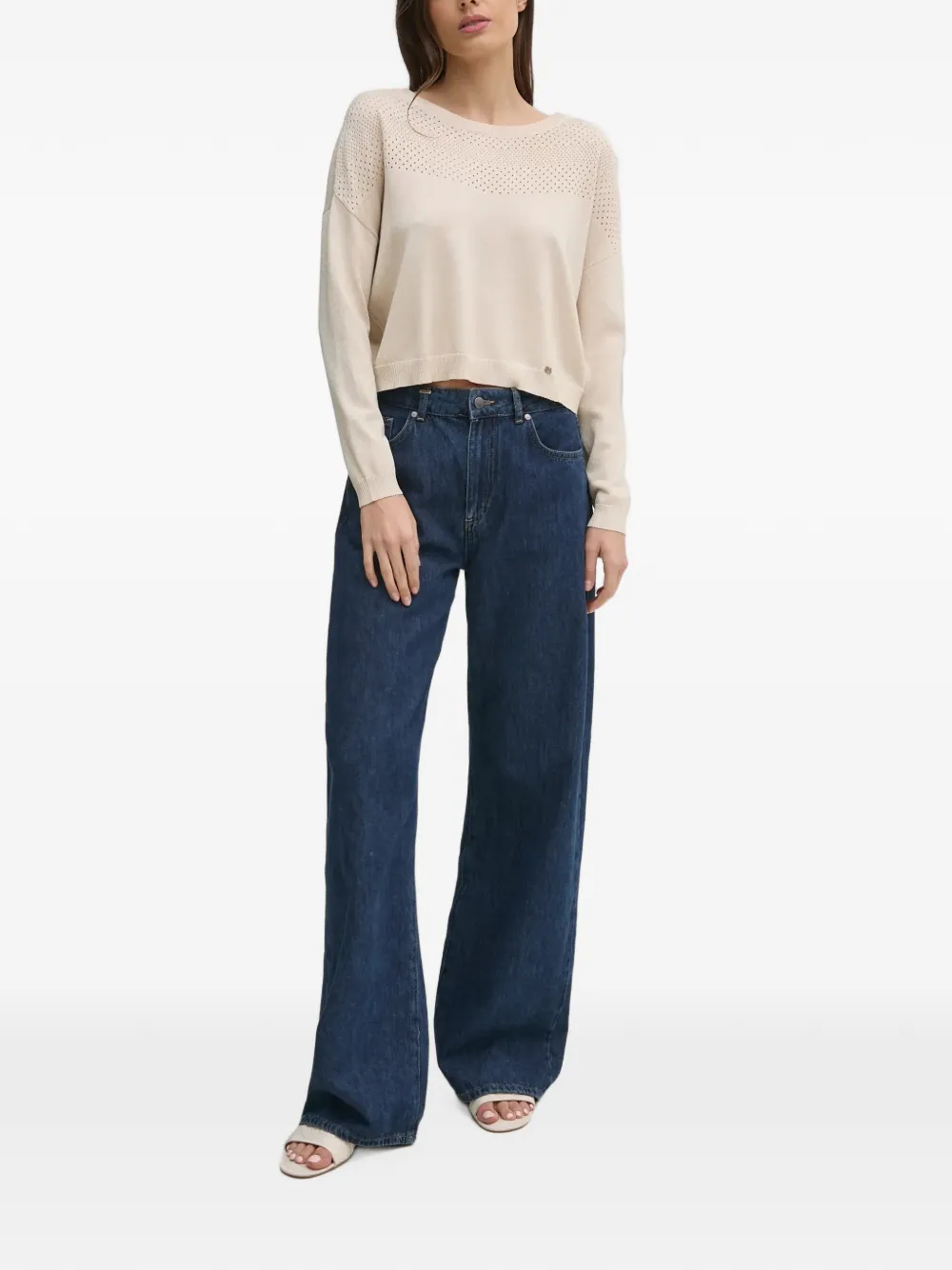 Gaudi perforated-detailing sweater Beige