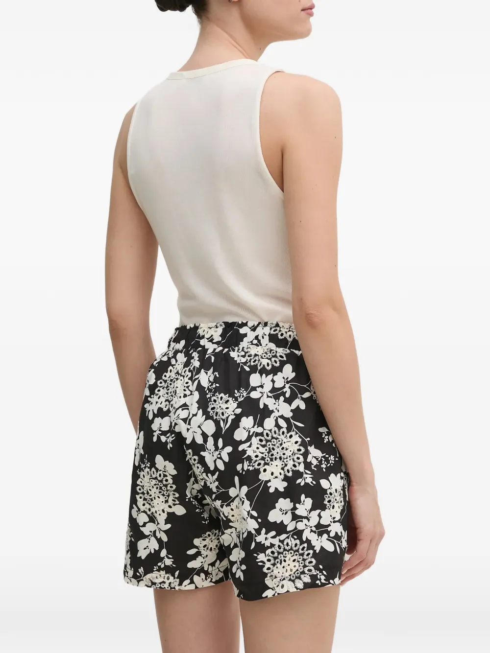 Gaudi Shorts met bloemenprint Zwart