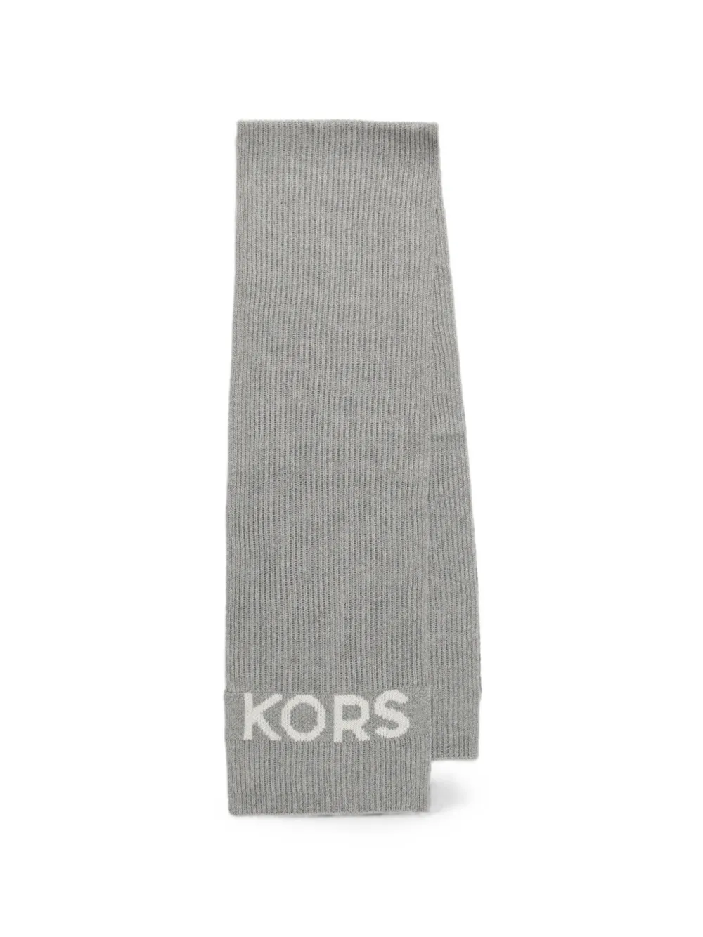 Michael Michael Kors ribbed logo-intarsia scarf - Grigio