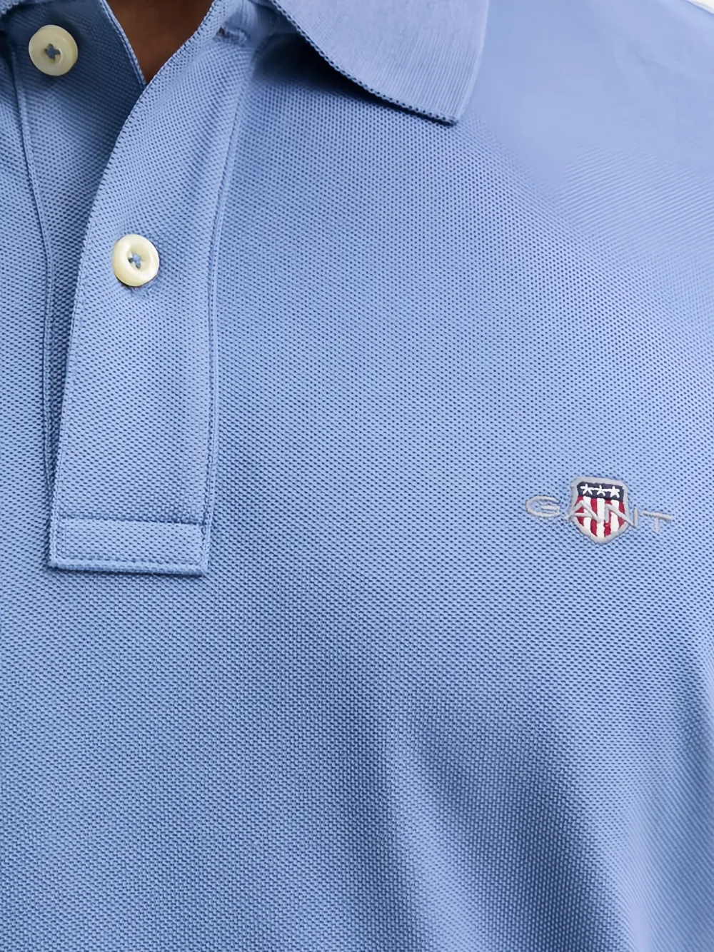Gant Poloshirt met geborduurd logo Blauw