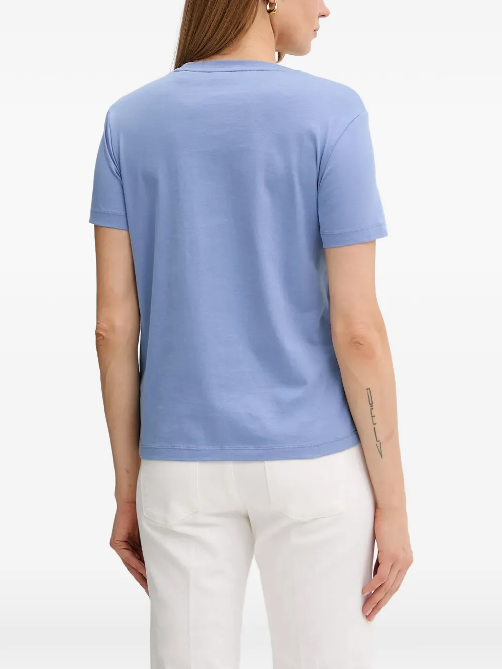 Gant T-shirt met geborduurd logo Blauw