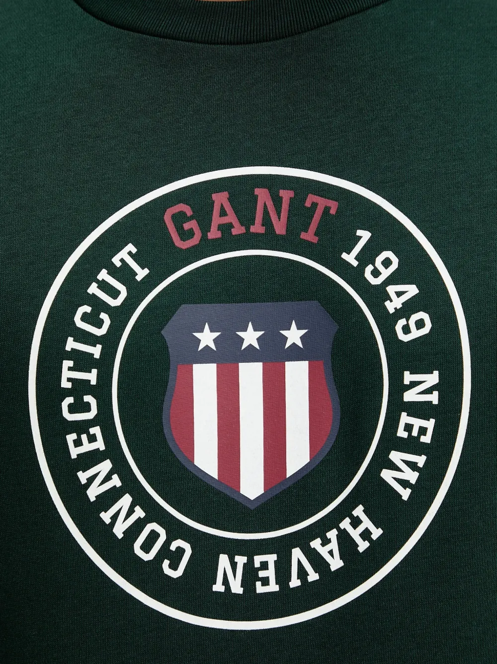 Gant logo-print crew-neck sweatshirt Groen