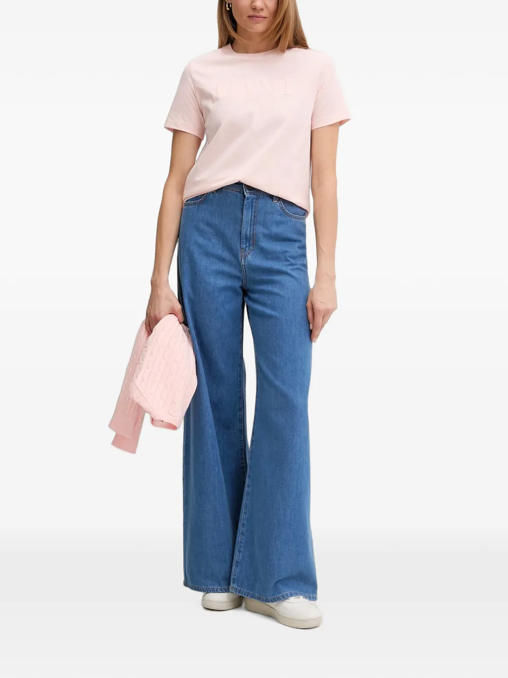Gant T-shirt met logo Roze