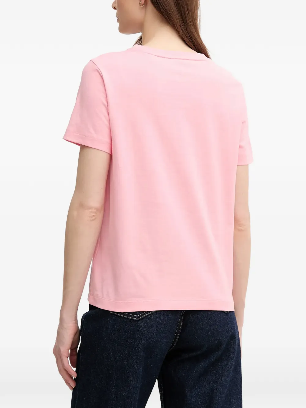 Gant logo-embroidered T-shirt Roze