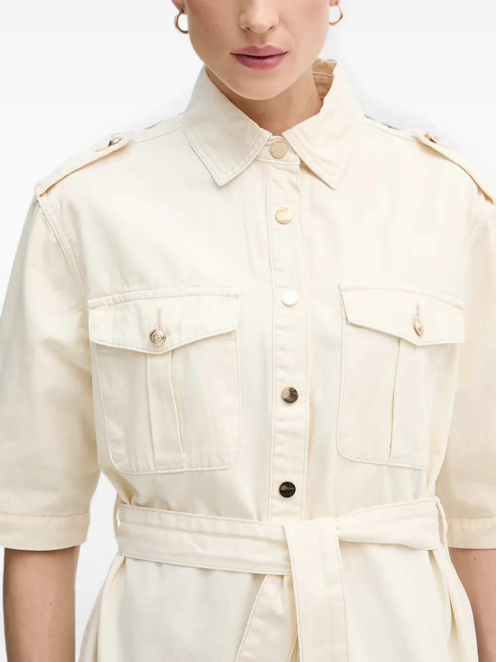 Gaudi Blouse met ceintuur Beige