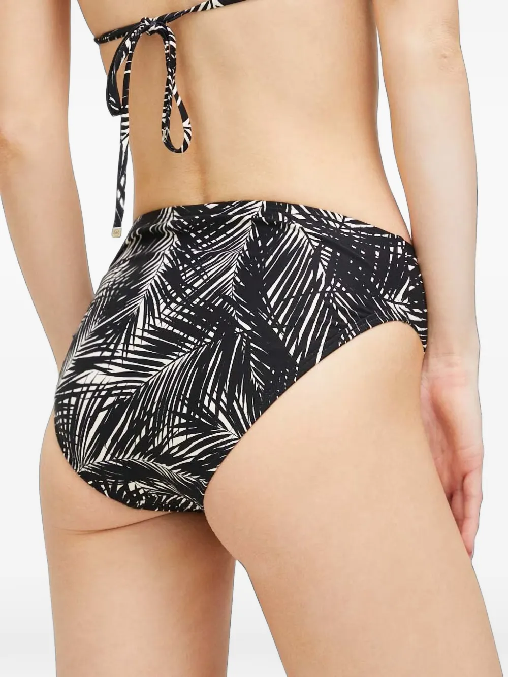 Michael Kors Bikinislip met palmprint Zwart
