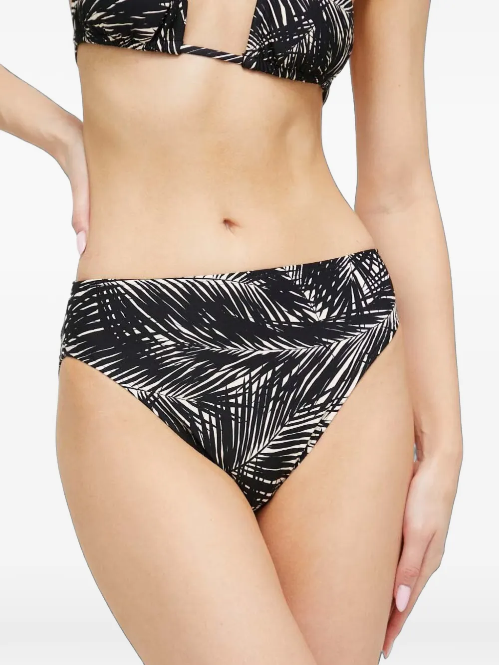 Michael Kors Bikinislip met palmprint Zwart