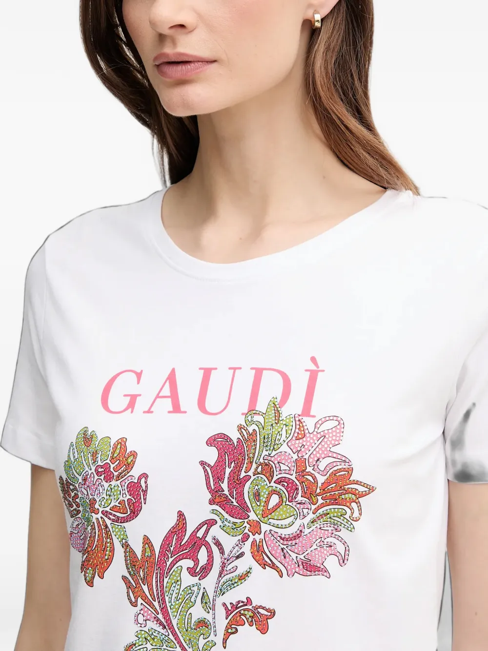 Gaudi T-shirt met bloemenprint Wit