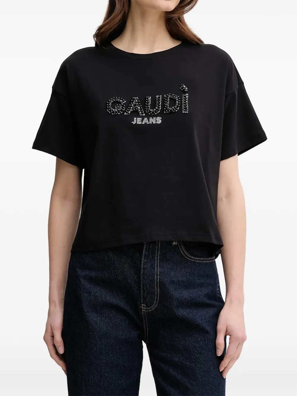 Gaudi t-shirt à ornements - Noir Gaudi t-shirt à ornements - Noir