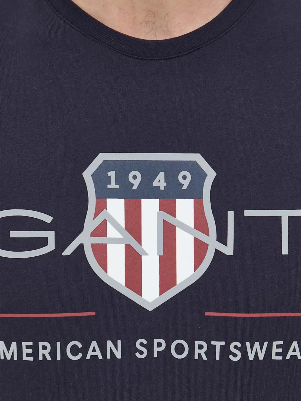 Gant T-shirt met logo Blauw