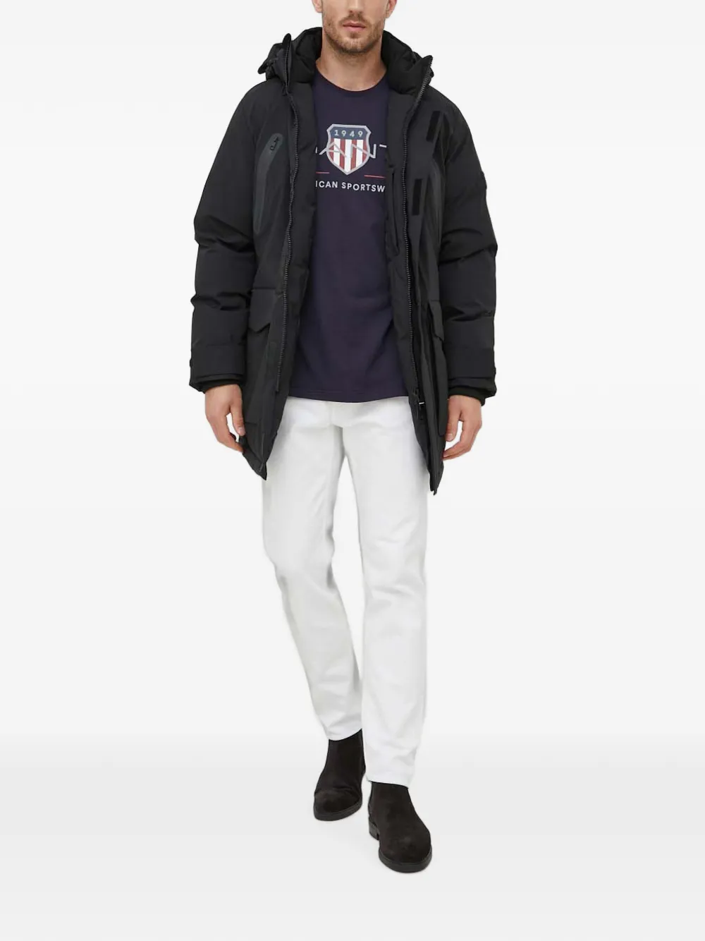 Gant T-shirt met logo Blauw