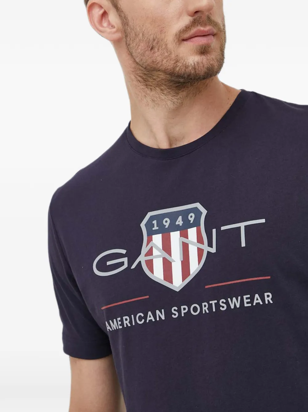 Gant T-shirt met logo Blauw