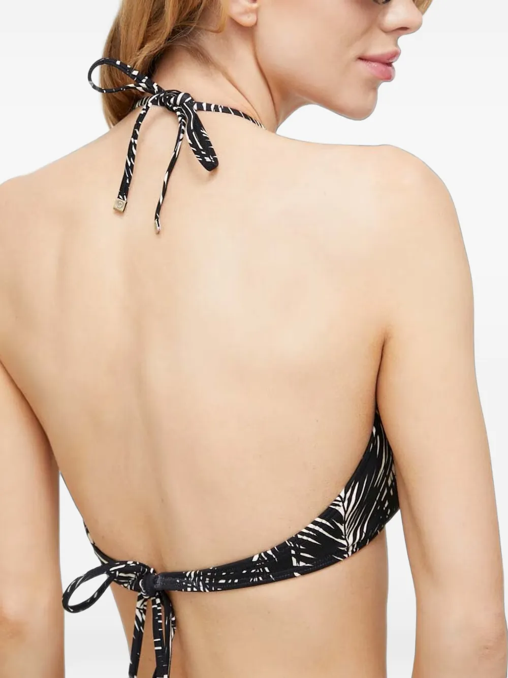 Michael Kors Bikinitop met palmblad-print Zwart