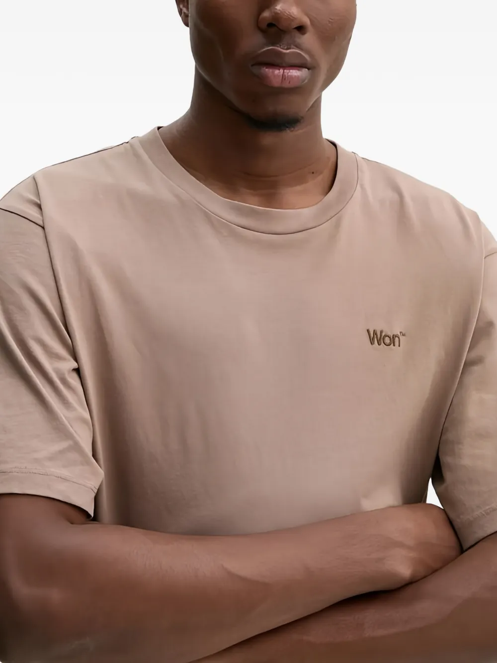 Won Hundred T-shirt met logodetail Beige