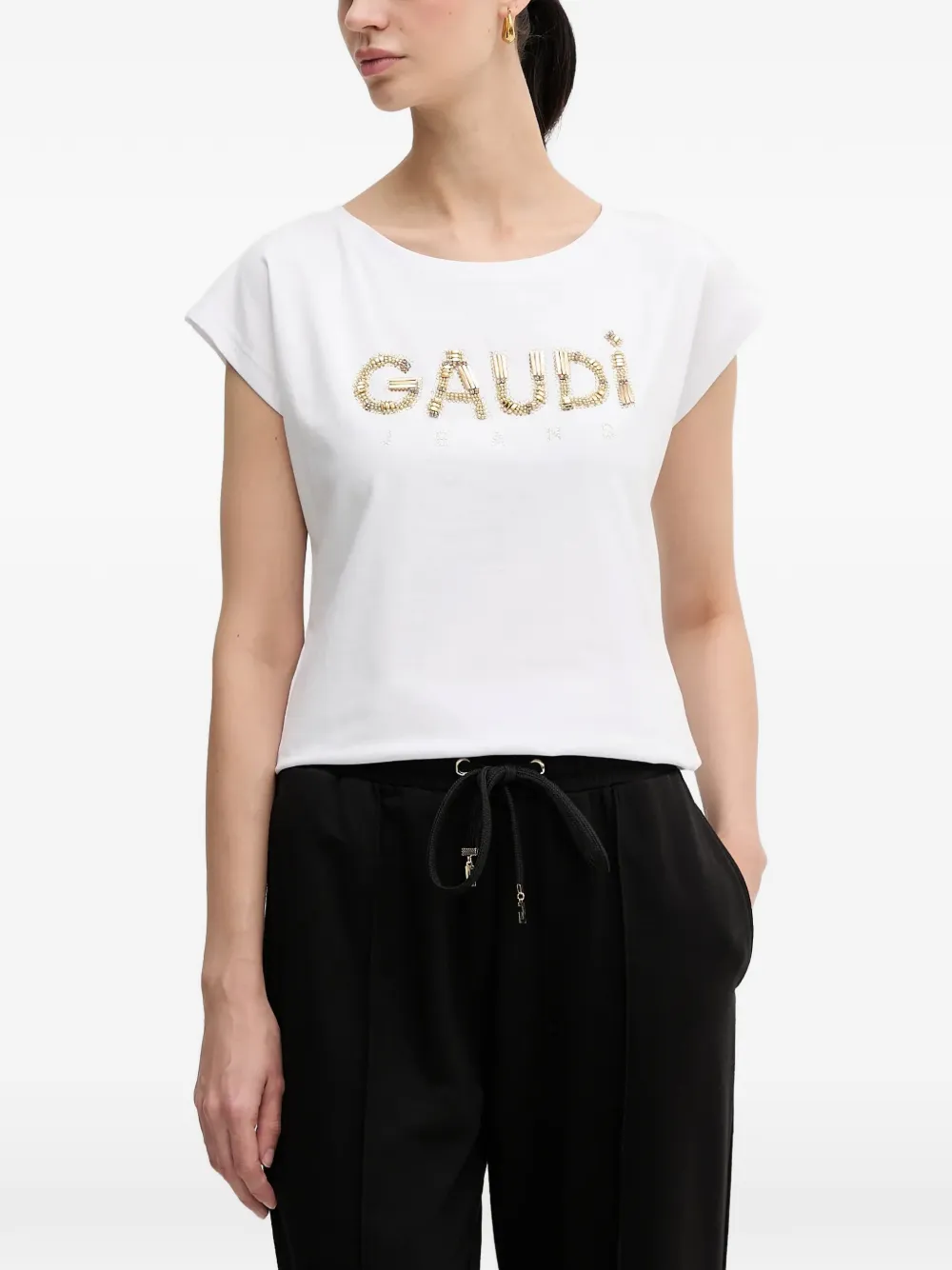 Gaudi Verfraaid T-shirt Wit