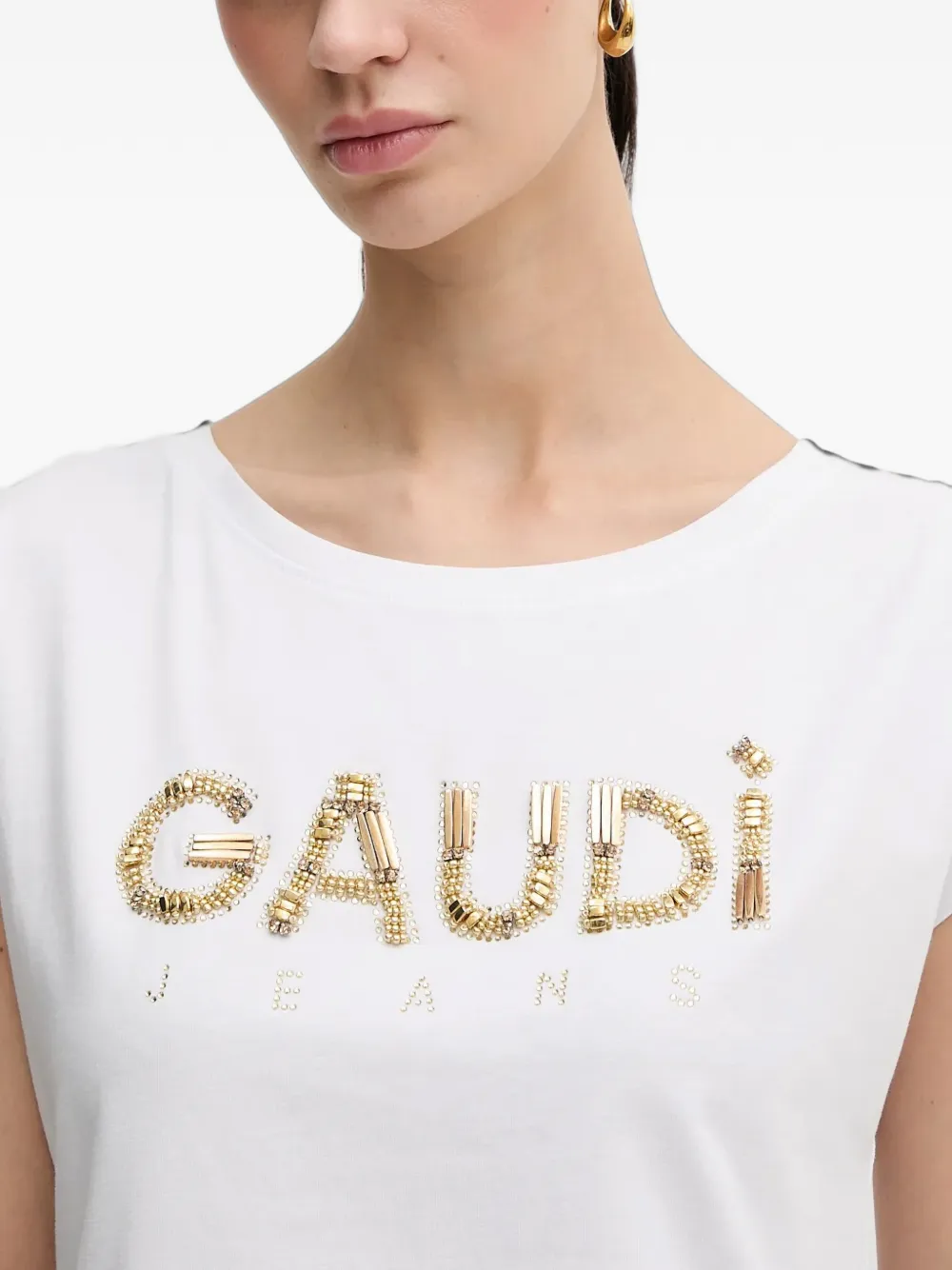 Gaudi Verfraaid T-shirt Wit