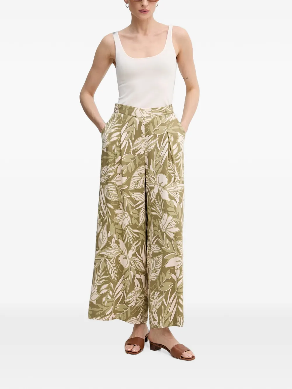 Gaudi Broek met bloemen Groen