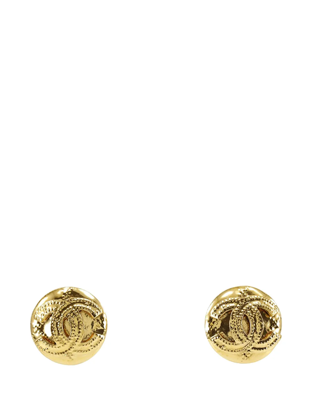 CHANEL Pre-Owned 1994 CC Gold Plated Button Clip On Earrings costume earrings - Oro
