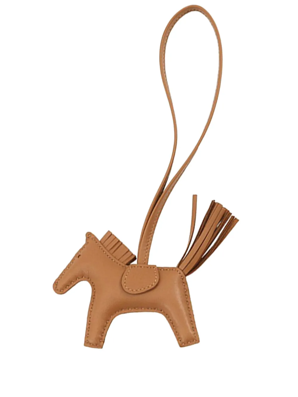Hermès Pre-Owned 2023 Milo Lambskin Grigri Rodeo Bag Charm PM key chain - Marrone