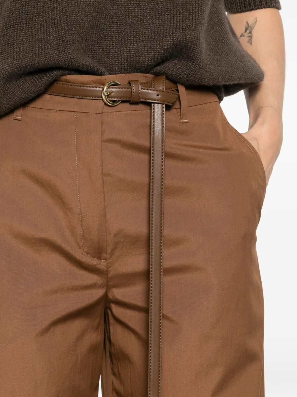 Max Mara Broek met riemlussen Bruin