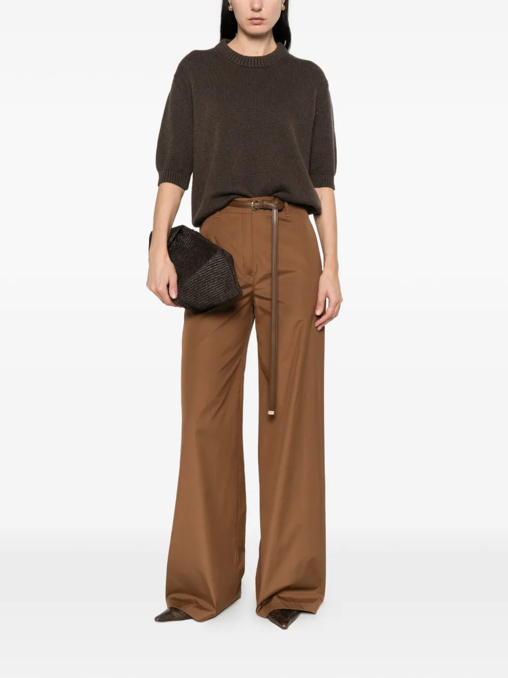 Max Mara Broek met riemlussen Bruin