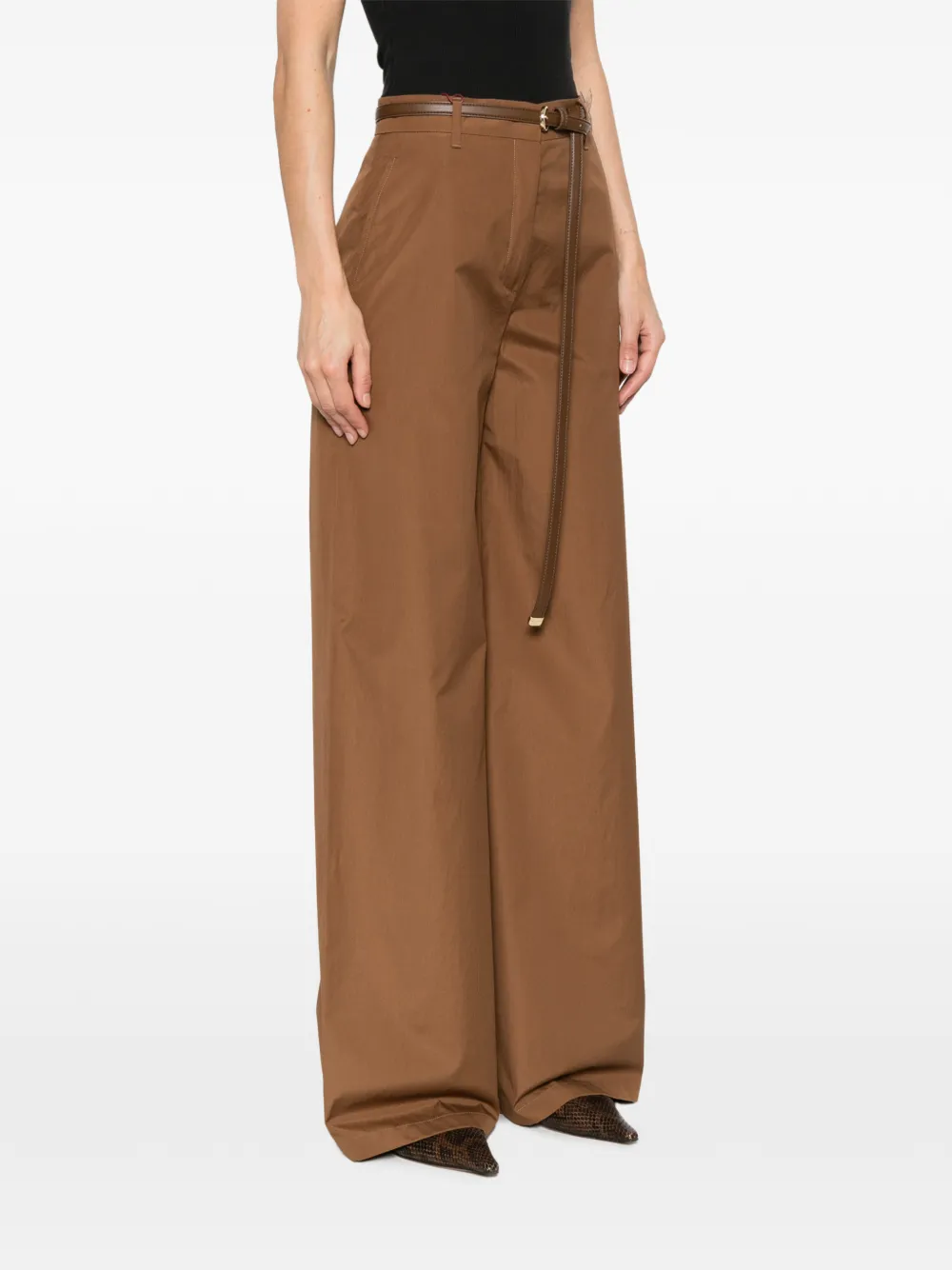 Max Mara Broek met riemlussen Bruin