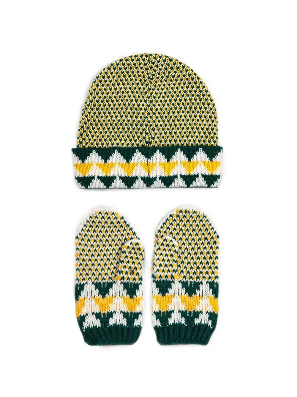Bobo Choses Twee mutsen met geometrisch patroon Groen