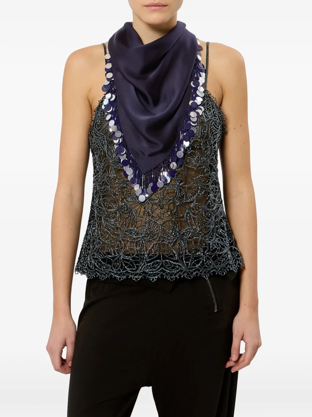 ISABEL MARANT Layla sjaal met pailletten Blauw