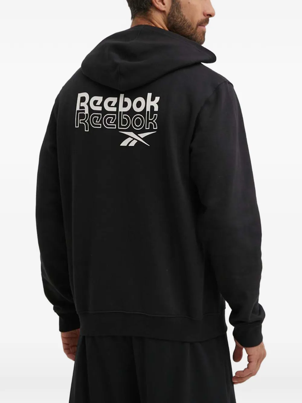 Reebok logo-print hoodie Zwart