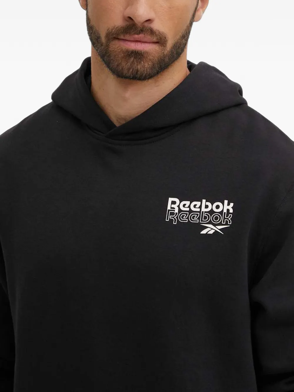 Reebok logo-print hoodie Zwart